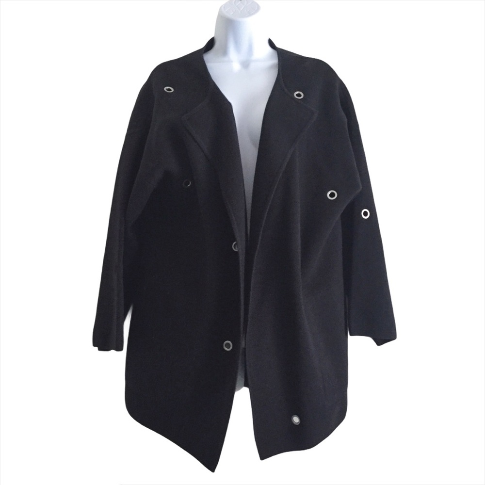 ADRIENNE VITTADINI Oversized Grommet Cardi…